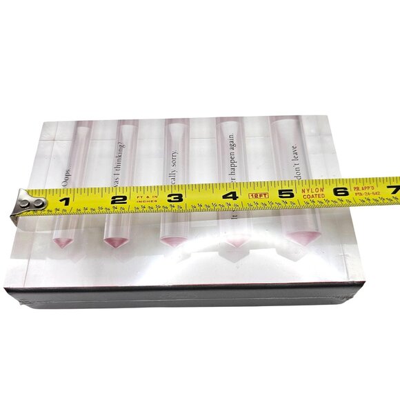 Apology Flower Talk Bud Vase By Fred Clear & Pink Acrylic Humorous Phrases - Picture 15 of 15